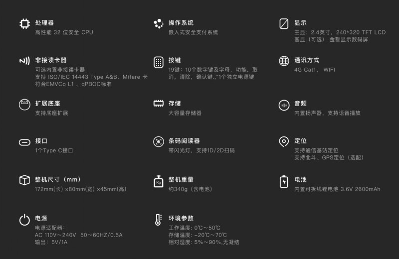 移動式刷卡掃碼支付終端，移動式食堂售飯機，美食城收款機